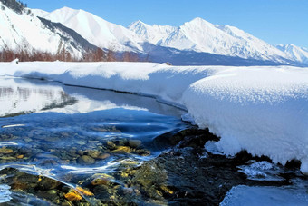 部分河免费的雪冰自然贝加尔湖