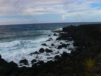 复活节岛海岸线复活节岛海岸岩石海洋