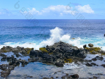 复活节岛海岸线复活节岛海岸岩石海洋