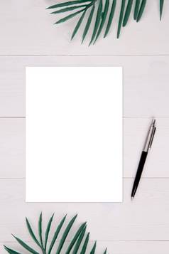 空白纸表复制空间模型叶木表格海报邀请明信片装饰设计品牌简单最小的平躺前视图
