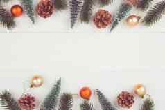 圣诞节假期作文装饰木背景一年圣诞节周年纪念日礼物木表格季节庆祝复制空间前视图平躺