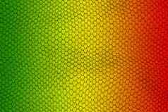 绿色黄色的红色的彩色的蛇皮肤模式