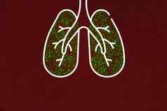 肺受感染的冠状病毒插图人的肺