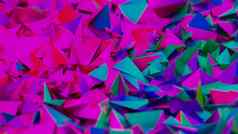 紫色的霓虹灯碎片几何模式背景赛博朋克审美数字渲染