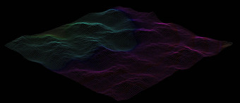高技术科学数据网格色彩斑斓的数字地形可视化概念数字渲染