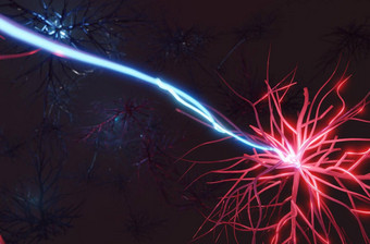 神经科学医疗概念数字渲染大脑细胞发送电信号