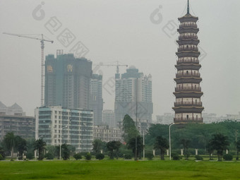 建筑传统的中国人风格在香港香港古老的风格体系结构