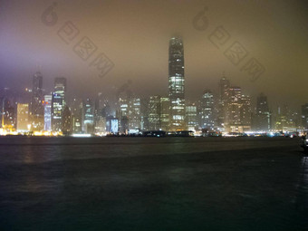 晚上大都市灯在香港香港晚上