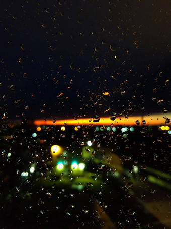 雨滴玻璃推荐-日落晚上天空明<strong>亮</strong>的<strong>橙色</strong>条纹