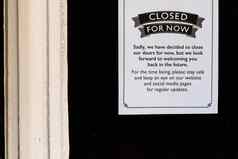 关闭标志餐厅窗口科维德流感大流行