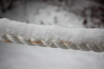 雪片绳子冬天降雪