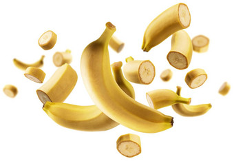 悬浮块香蕉白色背景