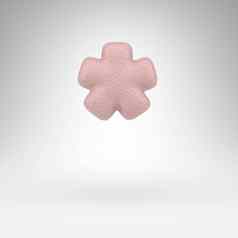 星号象征白色背景粉红色的皮革标志皮肤纹理