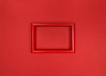框架墙简约红色的单色照片