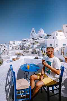 圣托里尼岛希腊的家伙假期希腊年轻的但奢侈品假期岛aio希腊