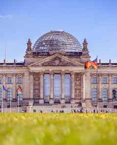 德国议会柏林德国国会大厦春天旅游吸引力柏林