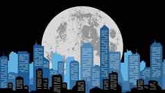 月亮光城市景观