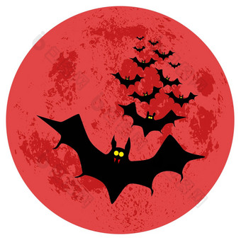 吸血鬼蝙蝠红色的月亮