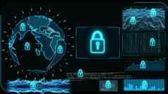 数字全球世界地图锁技术白芍的分析保护ransomware