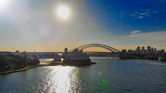空中视图悉尼天际线悉尼港口