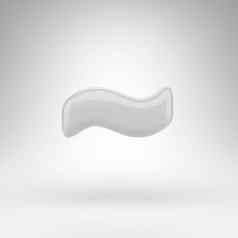 蒂尔达象征白色背景白色塑料标志光滑的表面