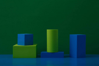 生活绿色蓝色的几何数据蓝色的表格绿色背景空间文本