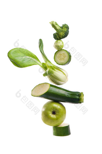 集团绿色蔬菜白色背景