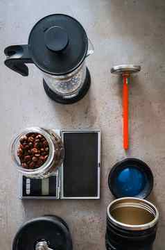 咖啡设备法国媒体咖啡杯温度计手磨床电子规模咖啡豆子