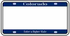 空白科罗拉多州状态许可证板