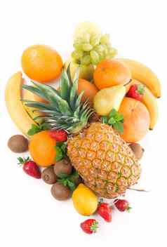 异国情调的热带水果孤立的白色背景健康的食物