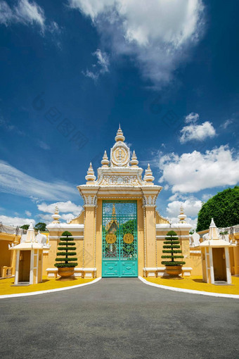 皇家宫门Entance外金边在金边城市柬埔寨