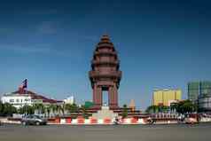 独立纪念碑具有里程碑意义的中央市中心金边在金边城市柬埔寨
