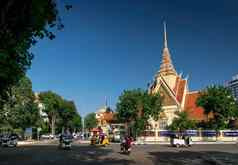 法院街视图市中心金边在金边城市柬埔寨