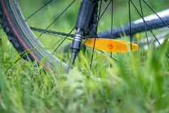 山自行车轮胎草地夏天一天自行车冒险