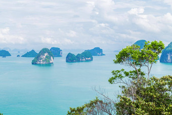 KOH在香港岛视图点美丽的风景视图学位甲米泰国