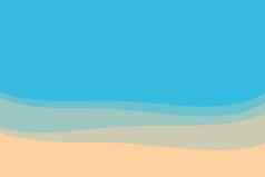 蓝色的海滩海纸减少风格夏天背景
