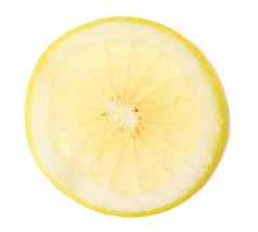 减少轮一块黄色的柠檬孤立的白色背景