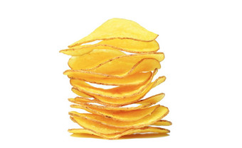 薯片五木薯芯片薯片五传统的零食印尼孤立的白色背景
