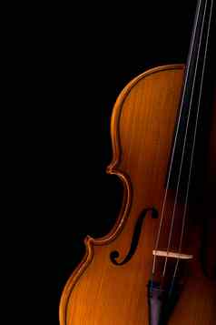 小提琴音乐仪器特写镜头孤立的黑色的