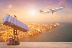 国际商业运输业务物流工业概念背景