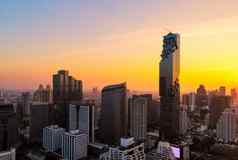 城市景观视图曼谷现代办公室业务建筑业务区曼谷泰国曼谷资本人口众多的城市泰国填充城市东南亚洲