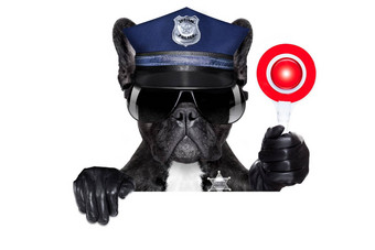 警察狗停止标志