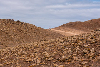 旅游电自行车Fuerteventura自然小道Corralejo死的Jable夏天