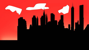 渲染插图纽约城市<strong>绘画美国</strong>人纽约城市