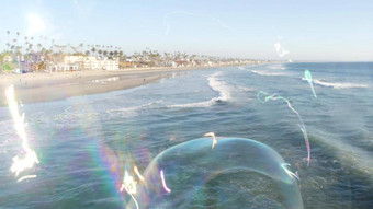 肥皂泡沫码头加州模糊夏季无缝的毛圈背景有创意的浪漫的比喻概念做梦幸福魔法摘要象征<strong>童年</strong>幻想自由