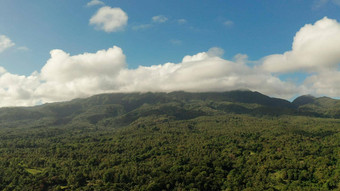 山覆盖热带雨林菲律宾甘米银