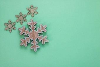 闪光的雪花装饰圣诞节作文前视图复制空间12月季节
