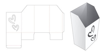 纸板文具盒子心形状的窗口这减少模板