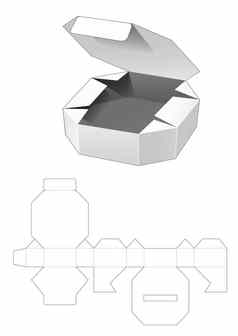 锡八角形的盒子这减少模板
