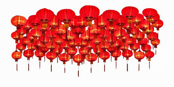 中国人一年灯笼庆祝活动白色背景